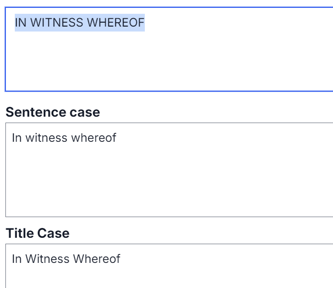 Convert Casing / Capitalization
